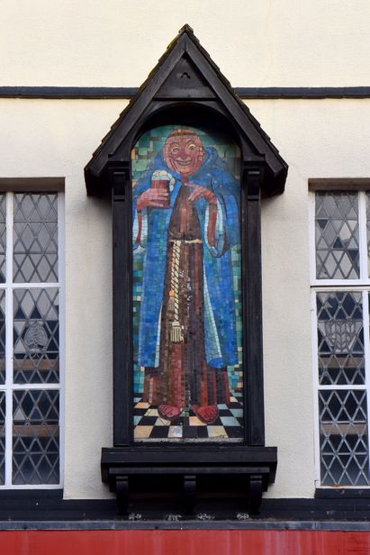 Polychromatic mosaic commissioned in 1969 by Priory Inns