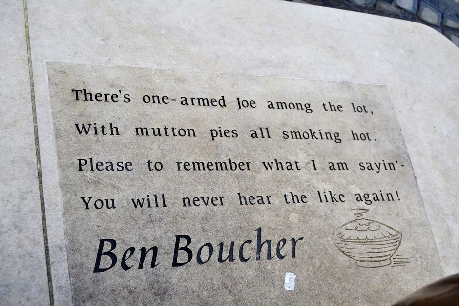 Ben Boucher poem 'Lines on Dudley Market' designed by Steve Field in Portland stone