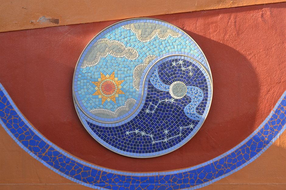 Cosmic themed mosaic. designed by Steve Field, layed by  R Ellis