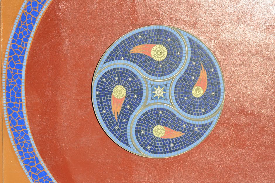 Cosmic themed mosaic. designed by Steve Field, layed by  R Ellis