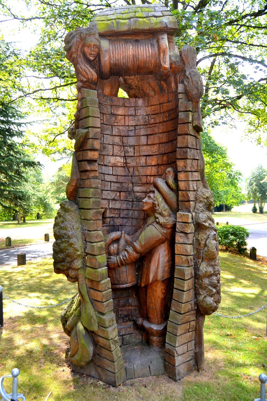 Wollascote park, Rupert. Designed Steve Field carved by Graham Jones in  Chestnut.